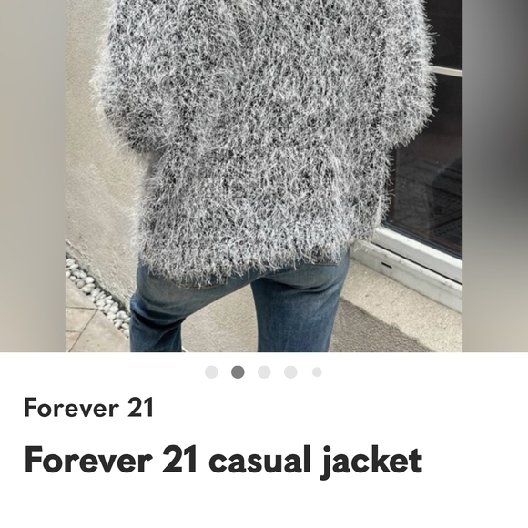 SHEIN Black and White Fuzzy Cardigan - Picture 3 of 3